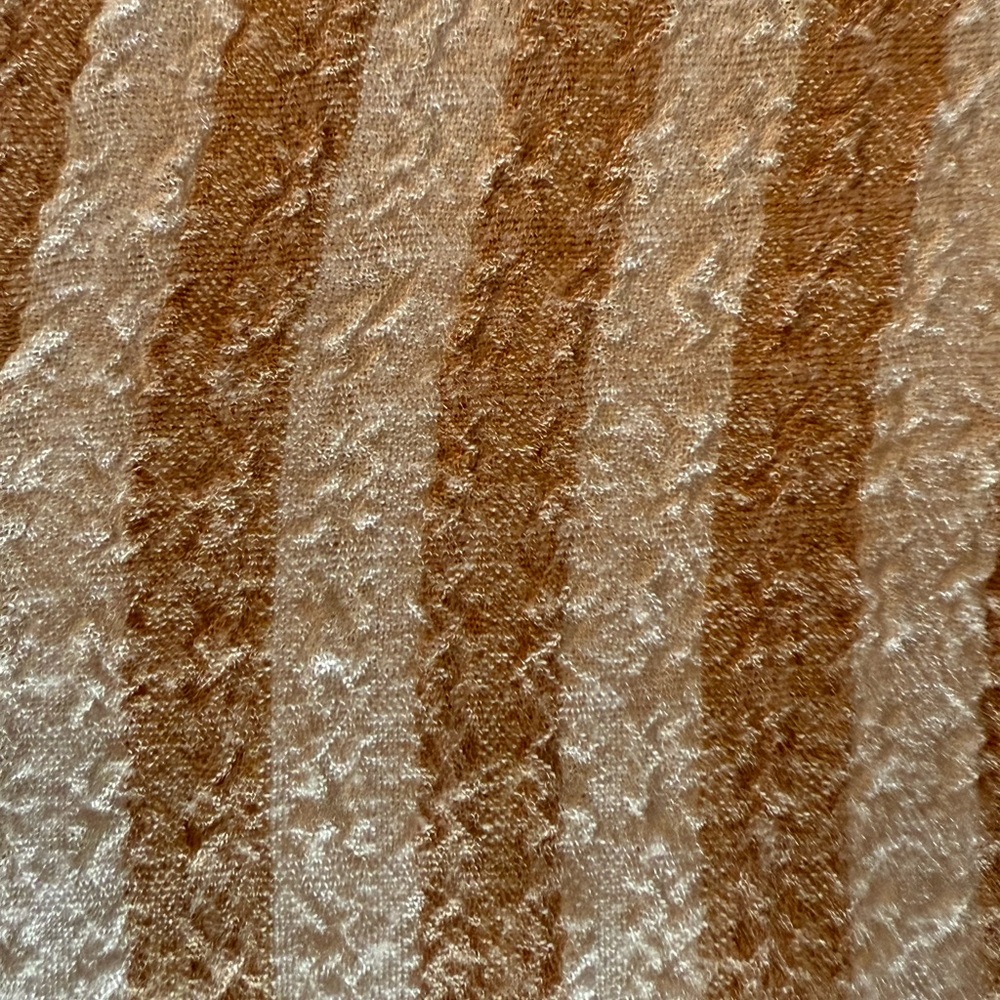 Jane and Delancey Beige and White Striped Button Down Shirt - Picture 5 of 6
